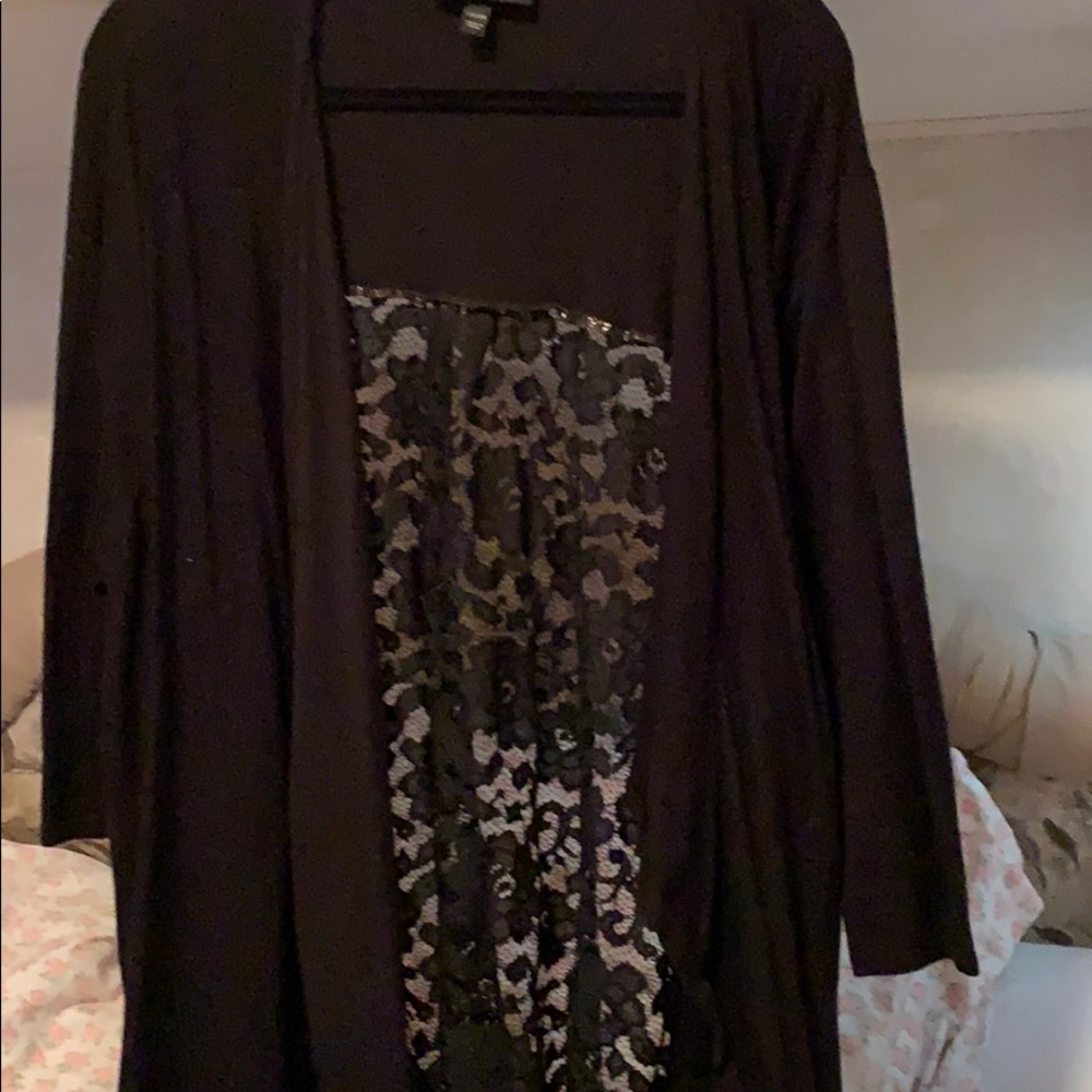 Black sweater with lace